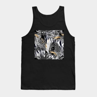 Shades of grey and gold jungle Tank Top